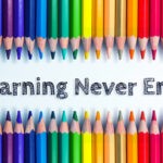 Text Learning never ends on pencil background